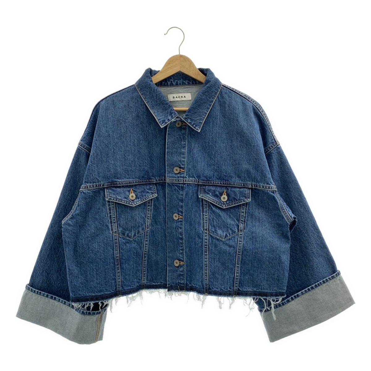 SACRA / サクラ | AUTHENTIC DENIM JACKET カットオフ デニムジャケット | 38 | レディース
