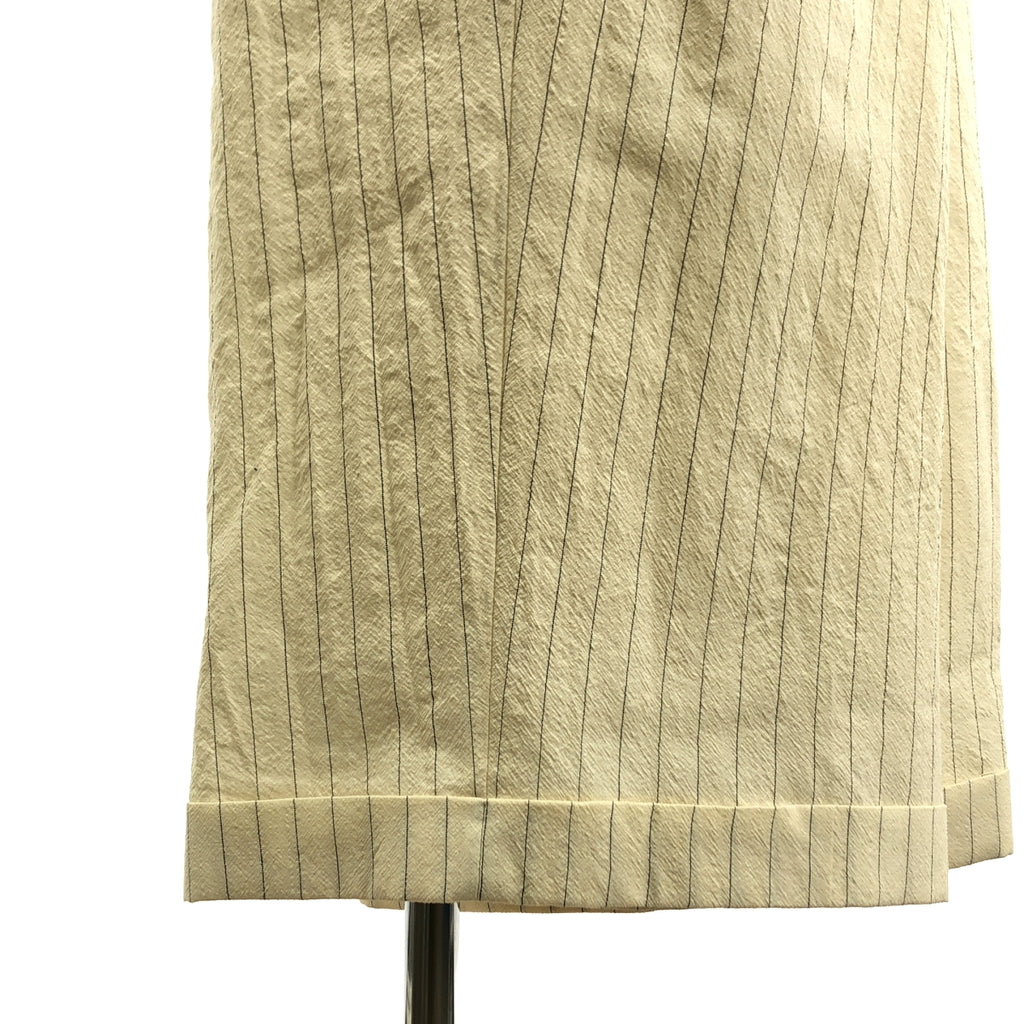 內田文香 | 條紋吊帶側前開式休閒褲 | 羊毛條紋吊帶，側前開休閒褲 | 尺寸 34 | 女款