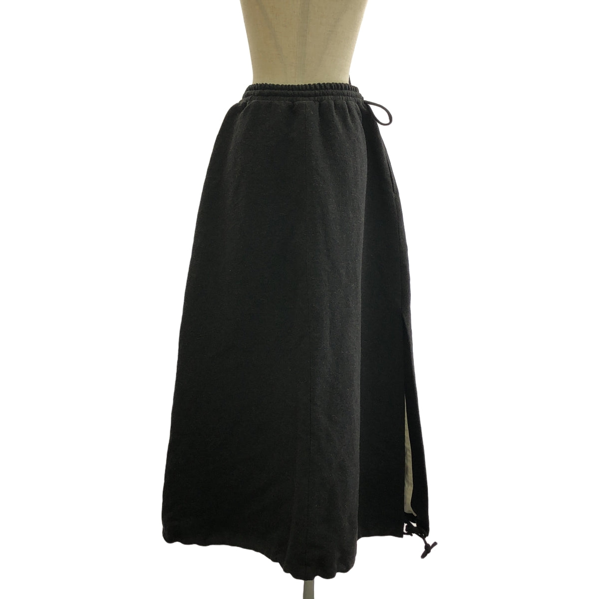 [品相良好] Aviva Jifei Xue | 2024AW | 羊毛抽繩寬長裙 / 全襯裡 | S | 黑色 | 女款
