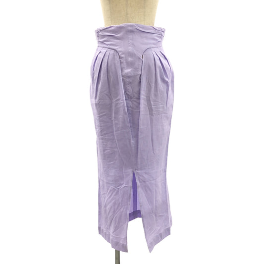 [Good Condition] Mame Kurogouchi | 2022SS | Crepe Hole High Waisted Skirt | 2 | Purple | Women's