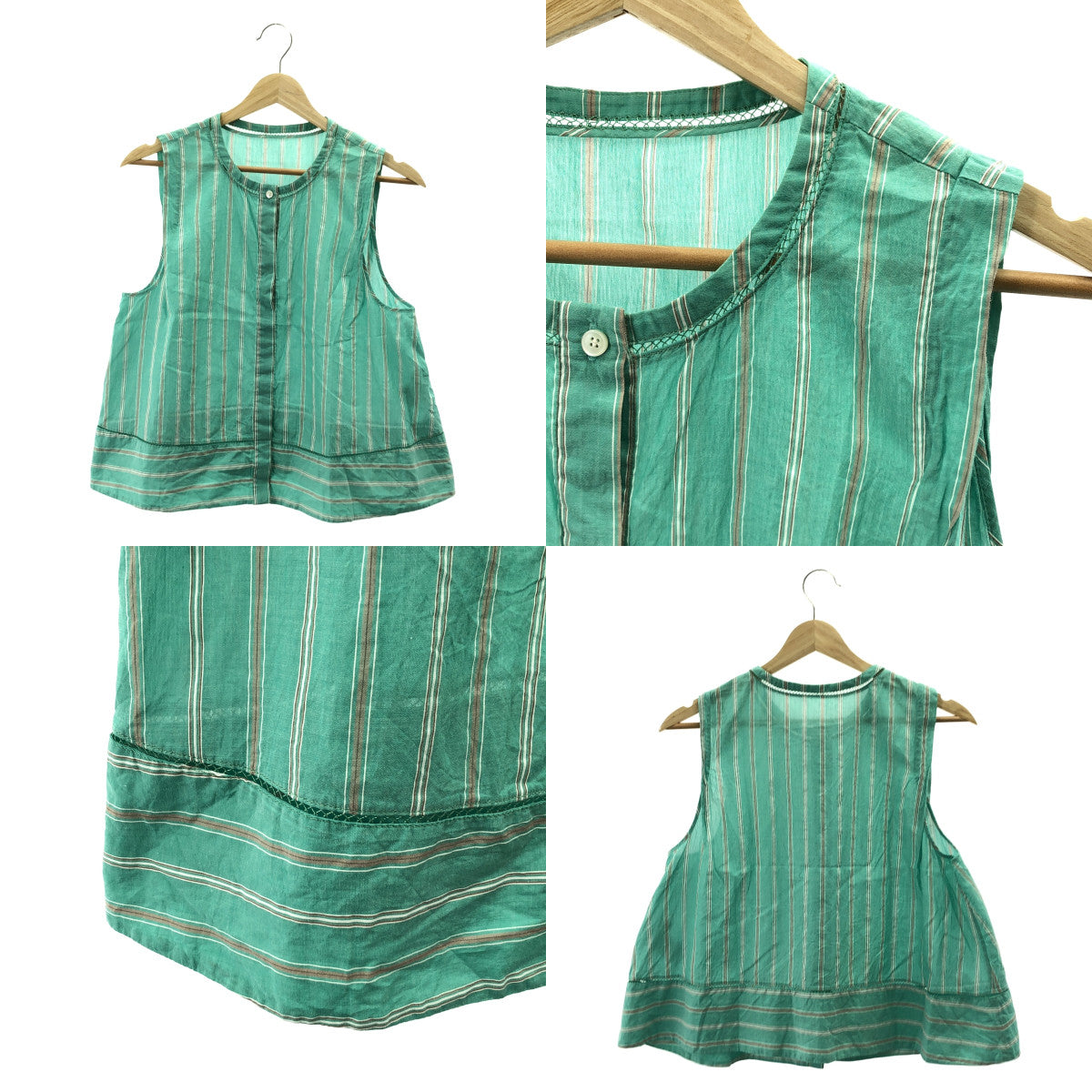 DES PRES | 馬德拉斯條紋多層襯衫 | 尺寸 36 | 女款