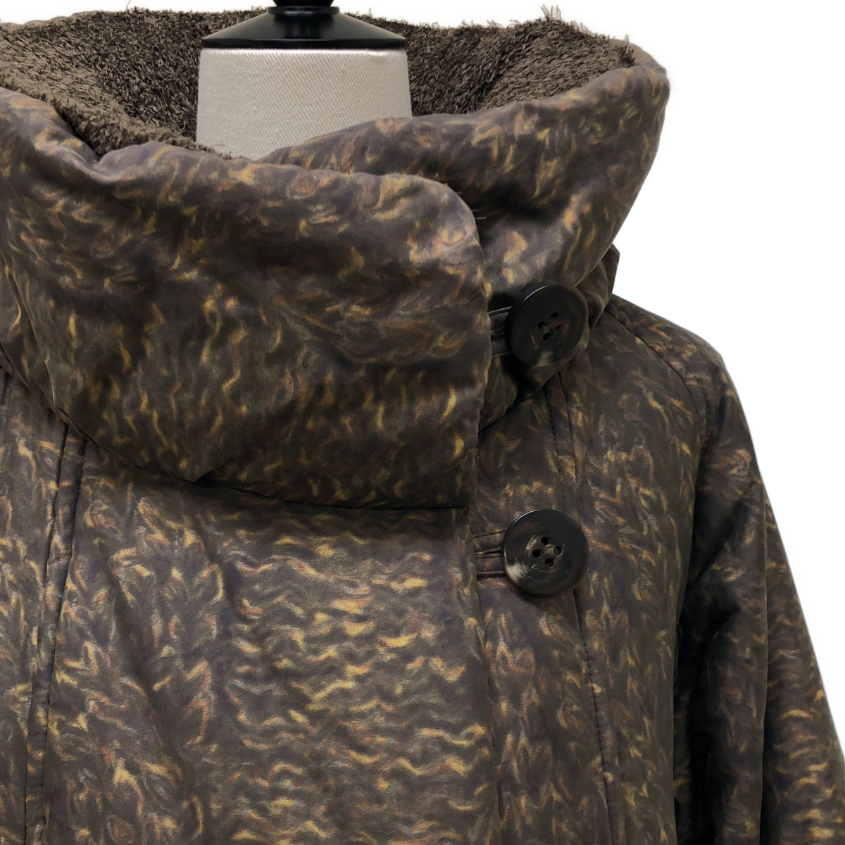 ISSEY MIYAKE / イッセイミヤケ | 2011AW | ナイロン 総柄プリント 中綿 コート | 3 | レディース