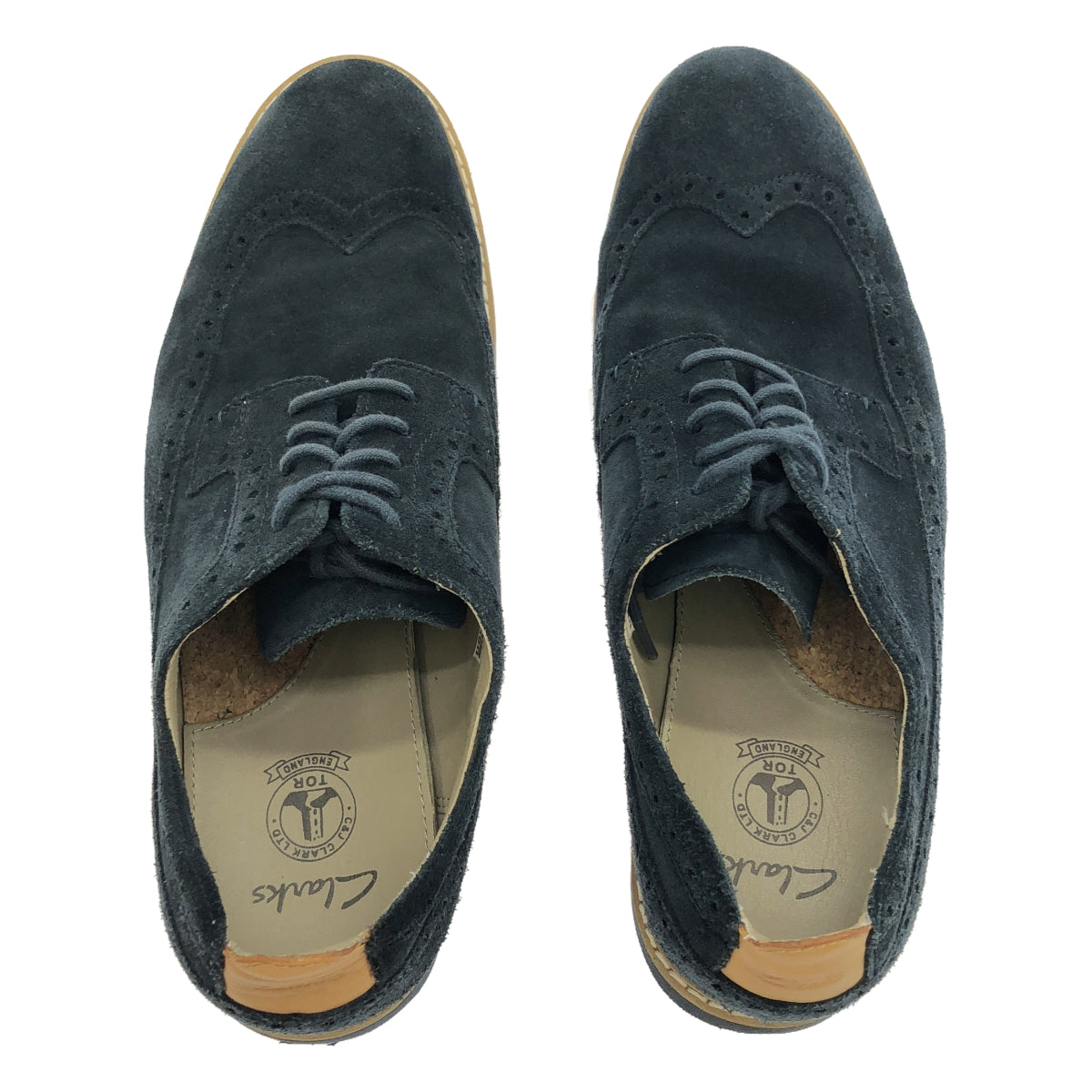 clarks / Clarks | Suede leather dress shoes | 25.5 | Navy | Men's