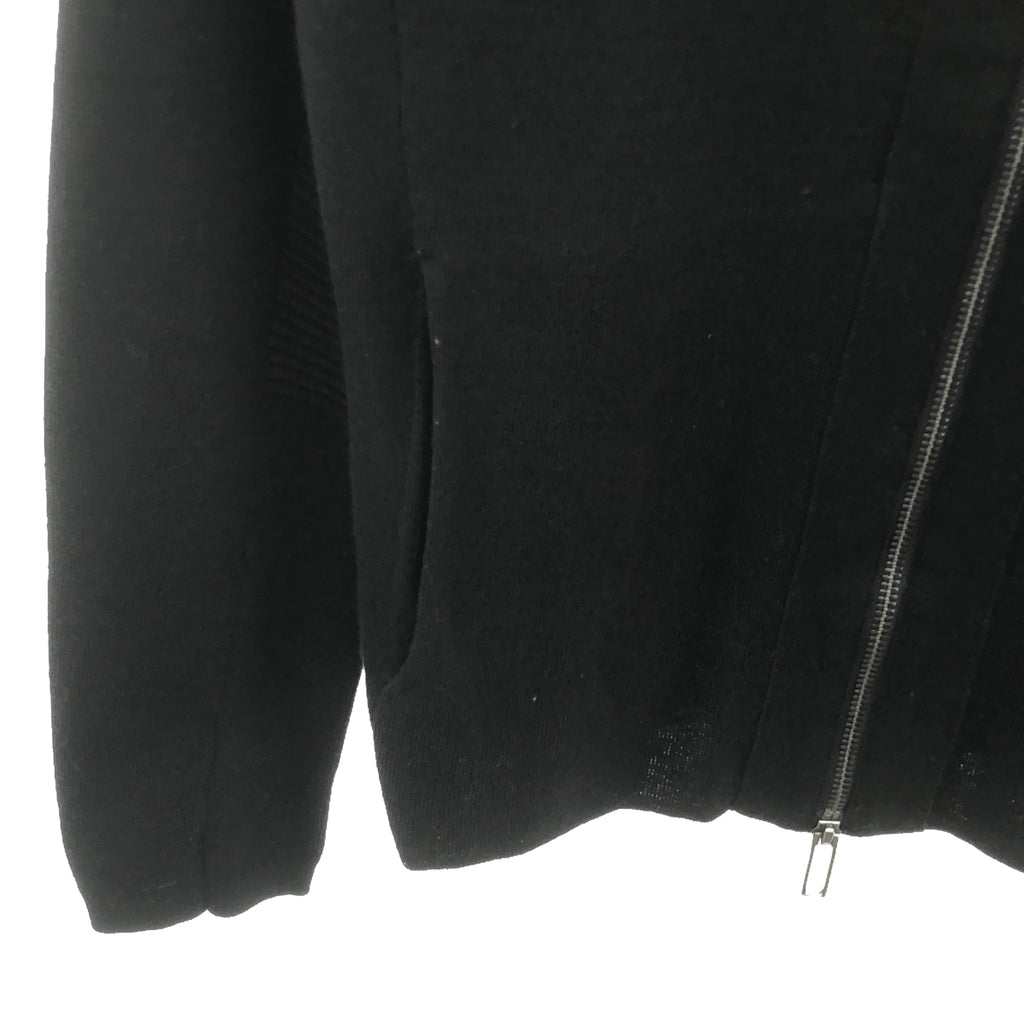 【美品】  EMPORIO ARMANI / エンポリオアルマーニ | ウール ニット ジップ ブルゾン ジャケット | M | ブラック | レディース
