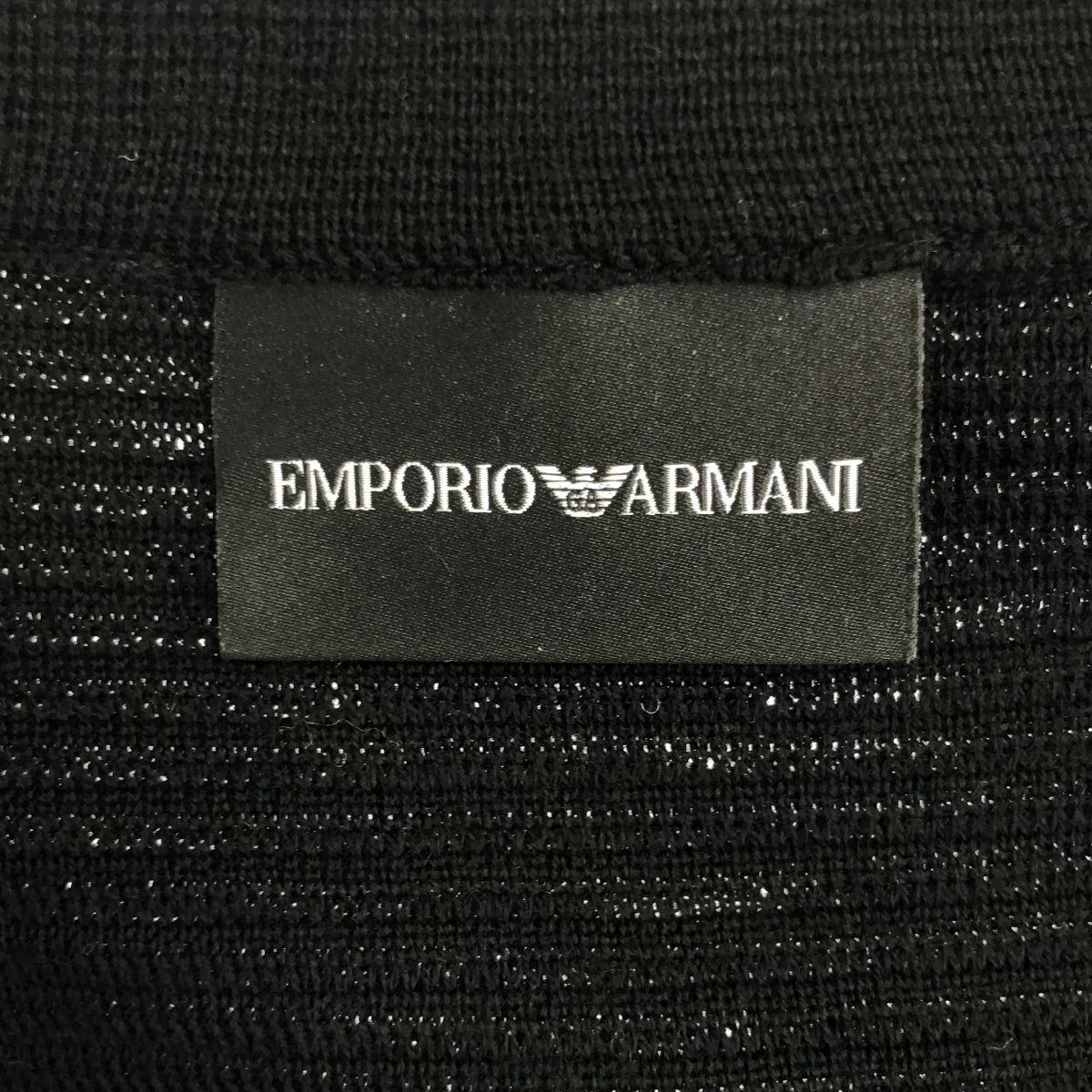 【미품】 EMPORIO ARMANI / 엠포리오 아르마니 | 울 니트 지퍼 블루존 재킷 | M | 블랙 | 여성