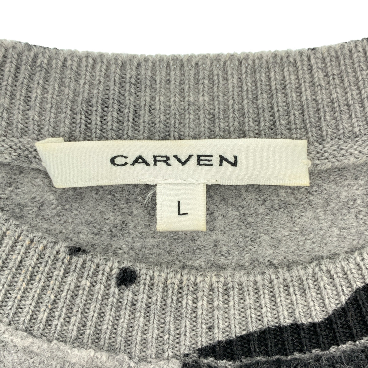 CARVEN / 칼벤 | 울 총무늬 | L | 그레이 / 블랙 | 여성