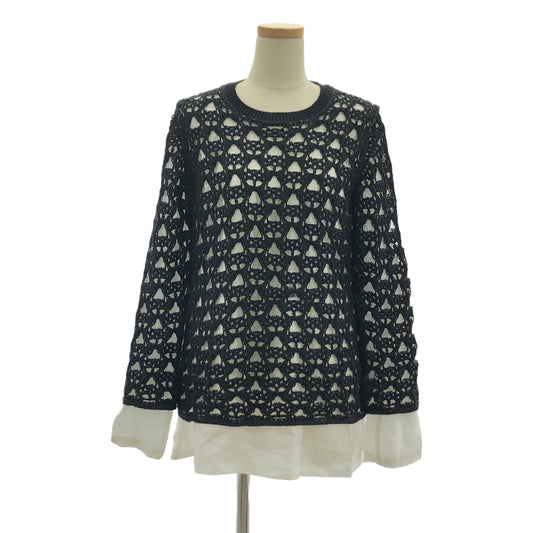COMME des GARCONS | 2023SS | Mixed-material layered knit pullover | XS | Women's