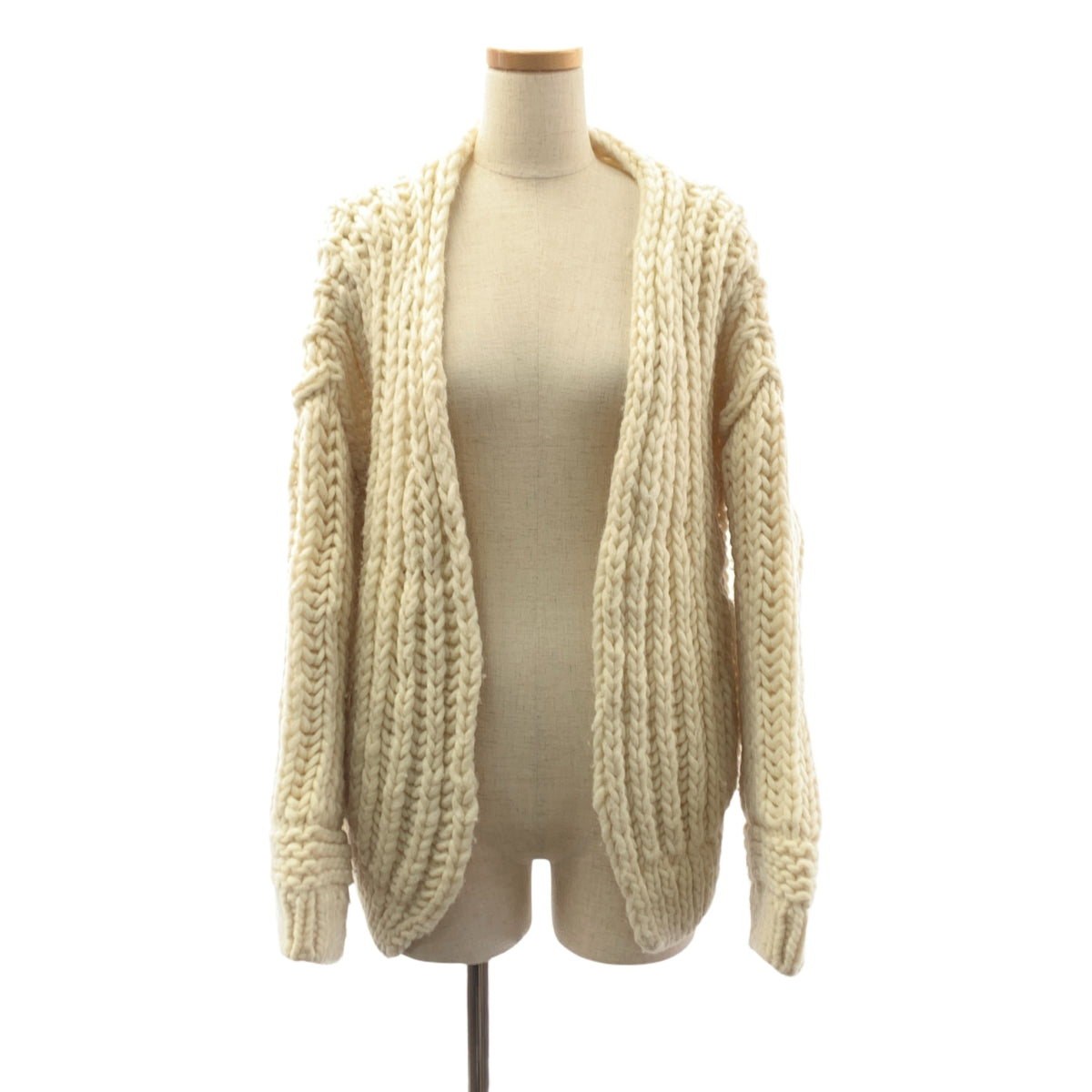 CASA FLINE / カーサフライン | LOW GAUGE HAND KNIT CARDIGAN / ローゲージハンドニットカーディガン | F | アイボリー | レディース