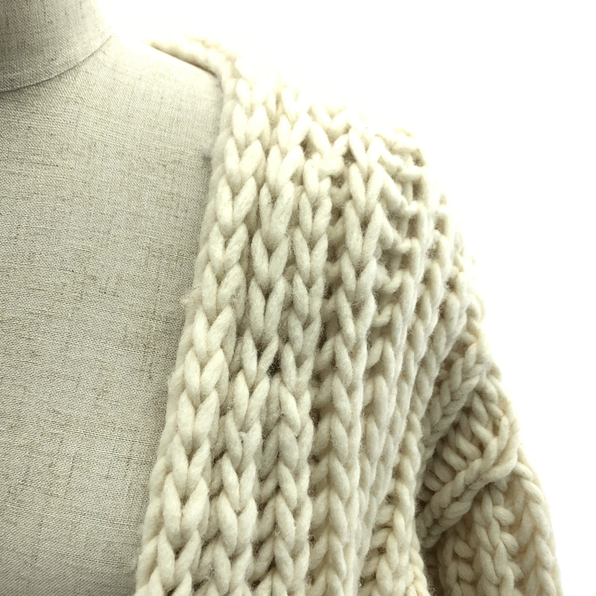 CASA FLINE / カーサフライン | LOW GAUGE HAND KNIT CARDIGAN / ローゲージハンドニットカーディガン | F | アイボリー | レディース