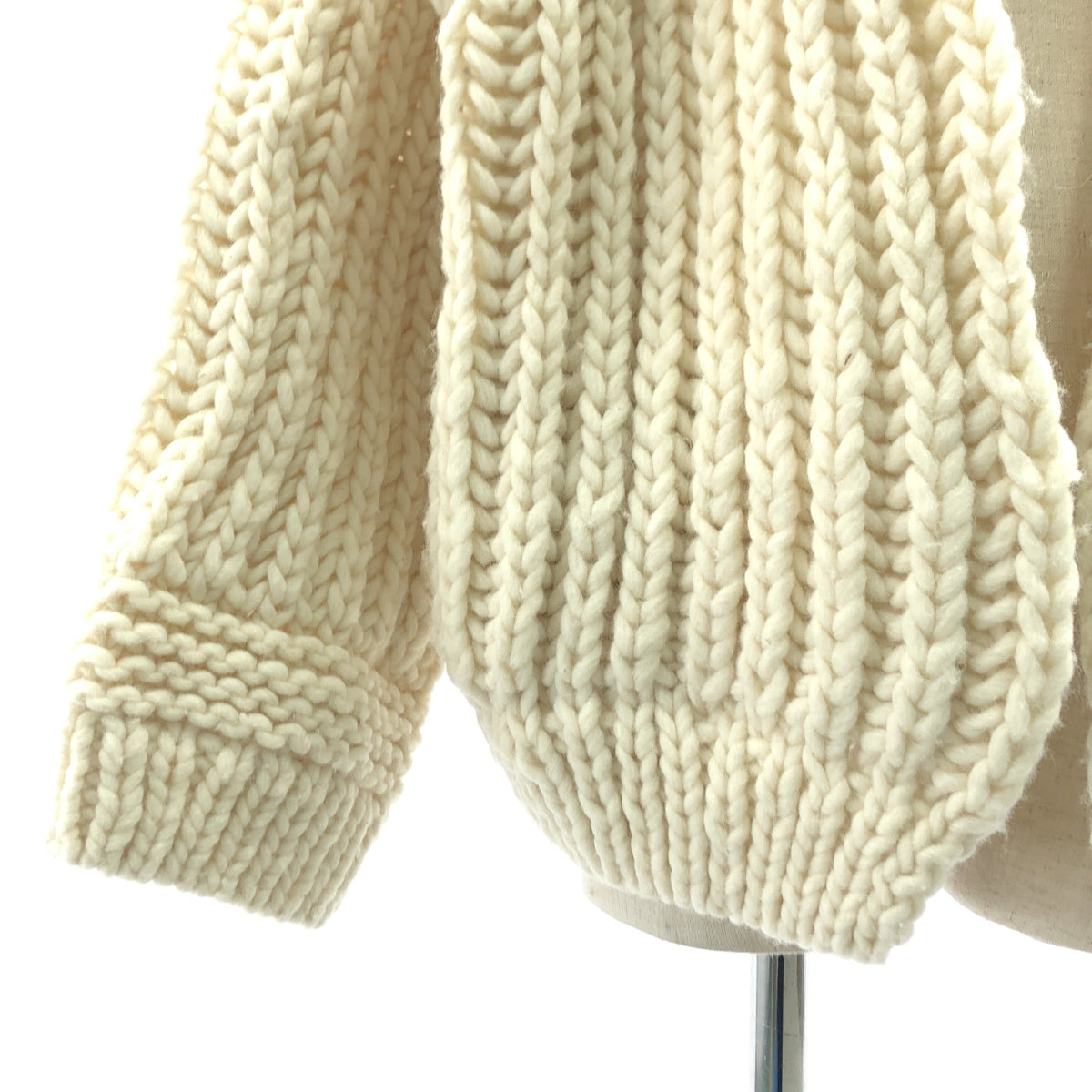 CASA FLINE / カーサフライン | LOW GAUGE HAND KNIT CARDIGAN / ローゲージハンドニットカーディガン | F | アイボリー | レディース