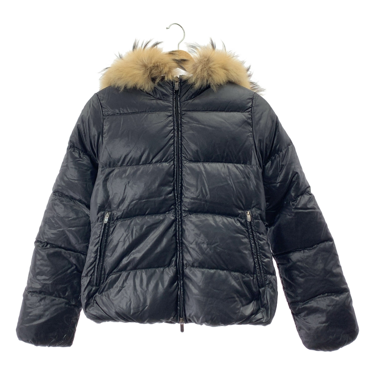 DUVETICA | adhara | 毛絨連帽羽絨外套 | 38碼 | 黑色 | 女款