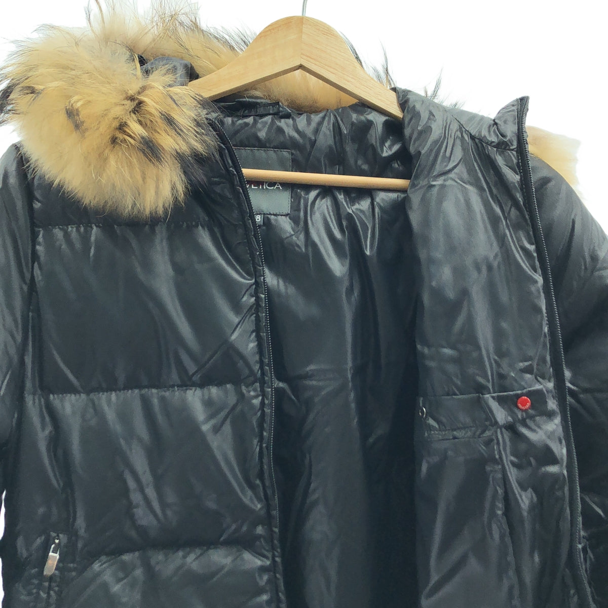 DUVETICA | adhara | 毛絨連帽羽絨外套 | 38碼 | 黑色 | 女款