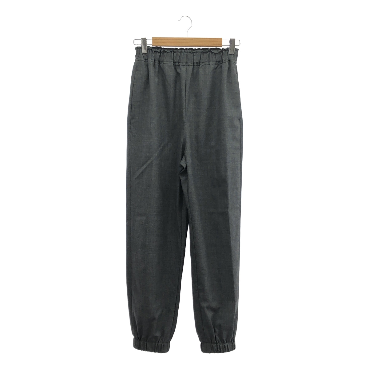ENFOLD / 엠폴드 | 2023AW | BALLOON ELASTIC TROUSERS 울 슬랙스 | 38 | 그레이 | 여성