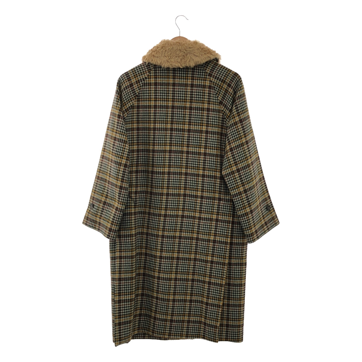 [Good Condition] MACKINTOSH | FORFAR Wool Fur Houndstooth Check Bal-collar Coat | Size 6 | Multi-Color | Women's