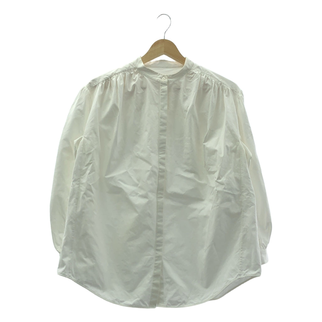 JIL SANDER | 棉質立領褶皺泡泡袖襯衫 | 32 | 白色 | 女款