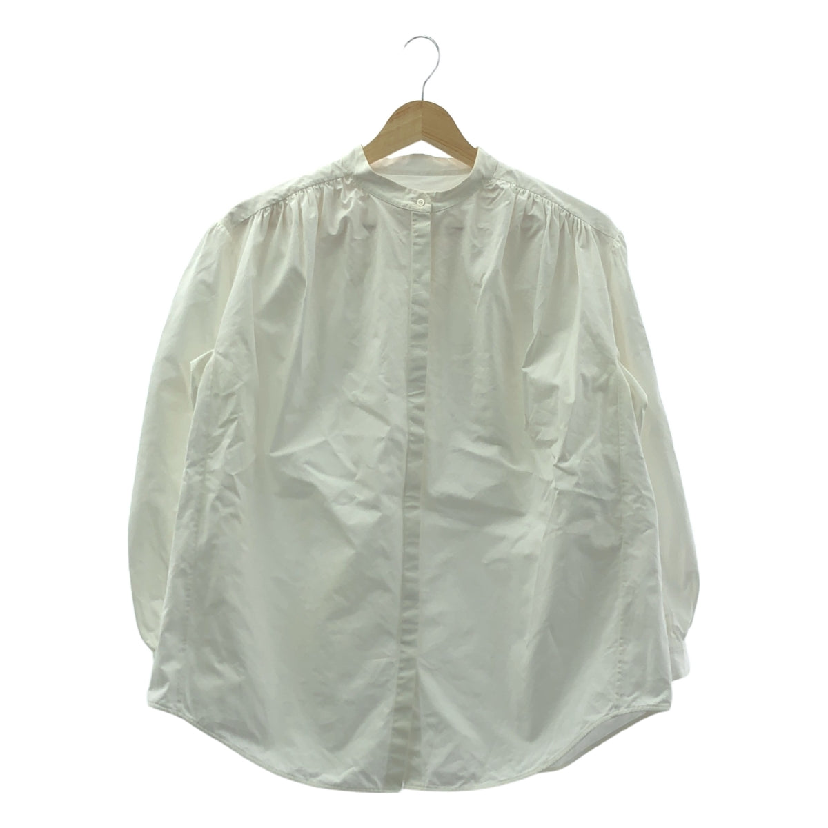 JIL SANDER | 棉質立領褶皺泡泡袖襯衫 | 32 | 白色 | 女款