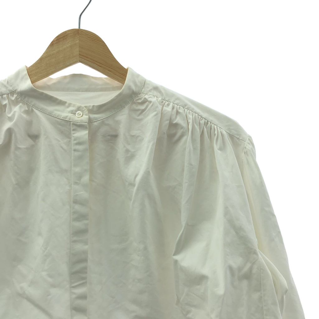 JIL SANDER | 棉質立領褶皺泡泡袖襯衫 | 32 | 白色 | 女款