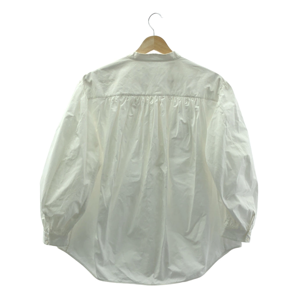 JIL SANDER | 棉質立領褶皺泡泡袖襯衫 | 32 | 白色 | 女款