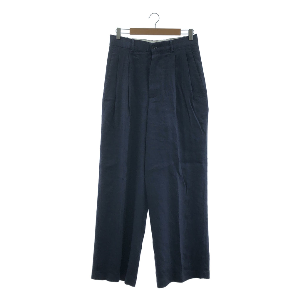 HED MAYNER / 헤드 메이너 | 2023SS | Elongated Trousers 린넨 울 2 택 와이드 슬랙스 | S | 남성