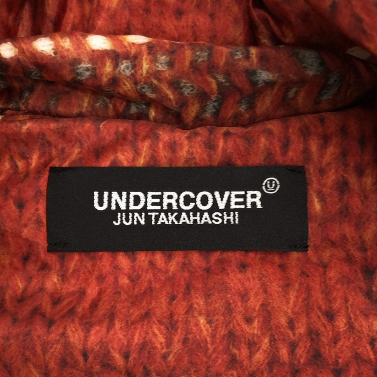 UNDER COVER  / アンダーカバー | 2020AW | ニット転写 総柄 フィッシュテール フーデッドダウンジャケット | 1 | オレンジ | レディース