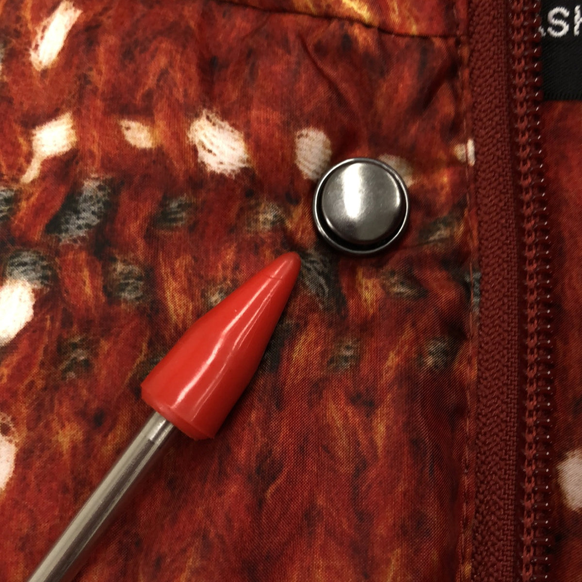 UNDER COVER  / アンダーカバー | 2020AW | ニット転写 総柄 フィッシュテール フーデッドダウンジャケット | 1 | オレンジ | レディース