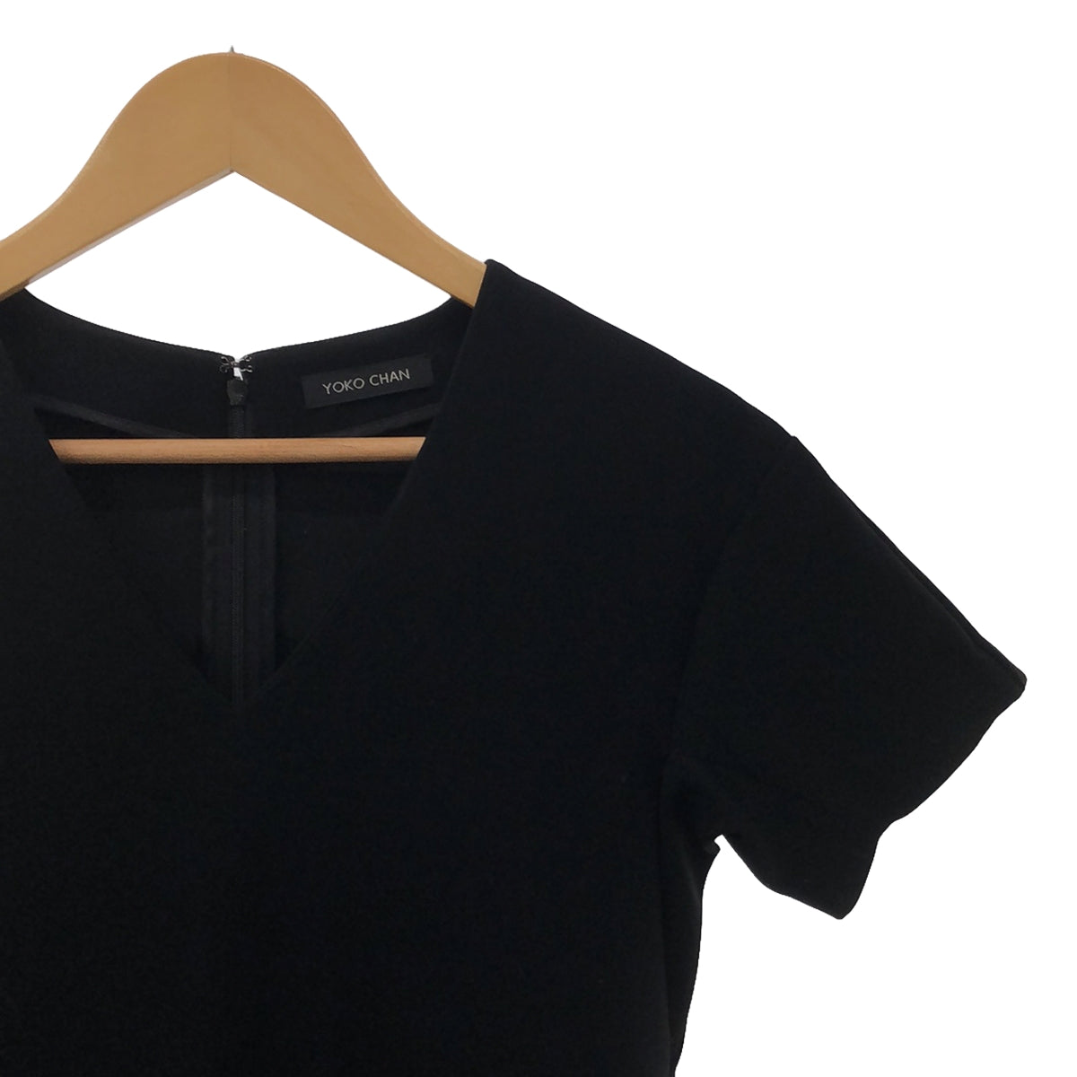 YOKO CHAN / 요코찬 | 바이 컬러 V 넥 원피스 | 36 | 블랙 | 여성