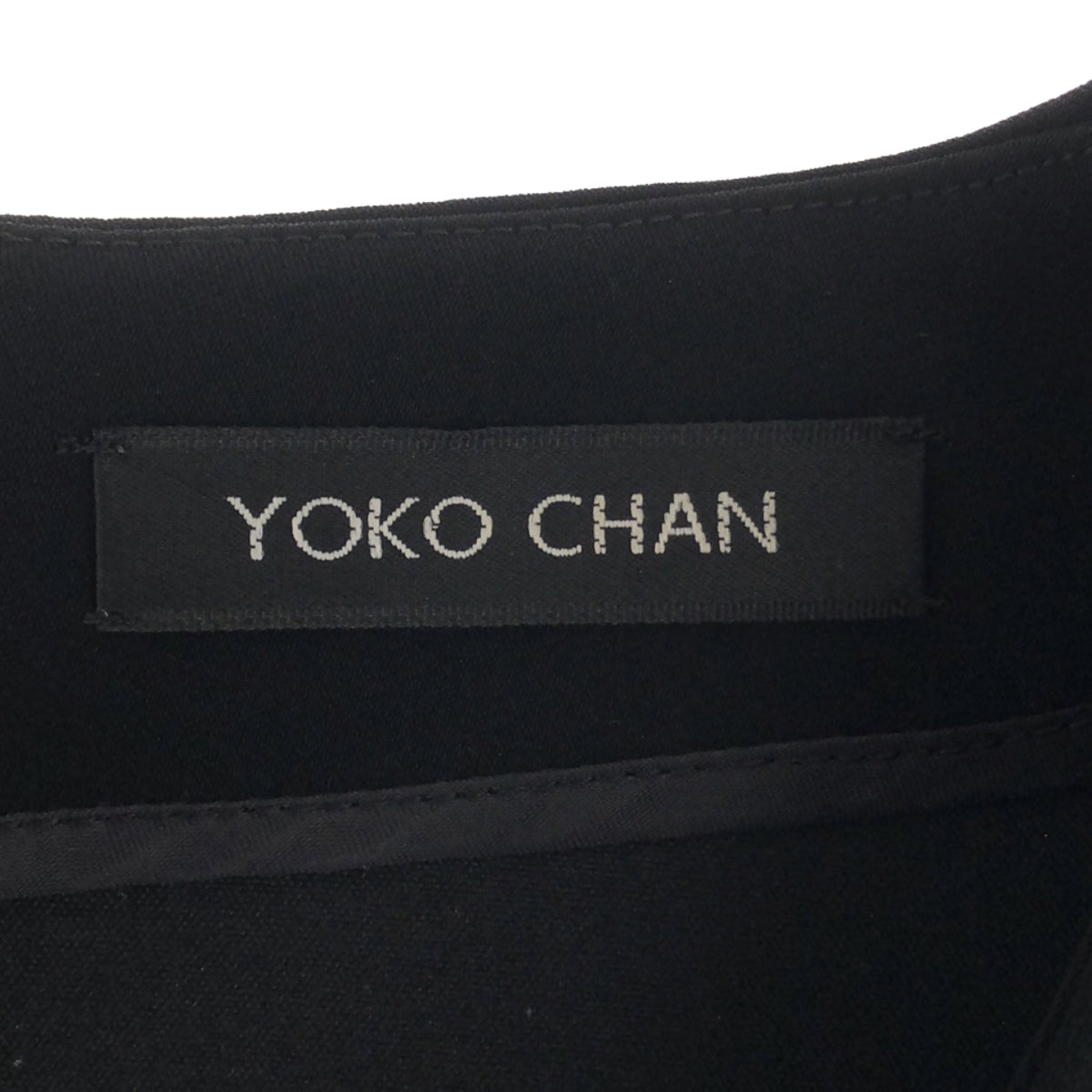 YOKO CHAN / 요코찬 | 바이 컬러 V 넥 원피스 | 36 | 블랙 | 여성