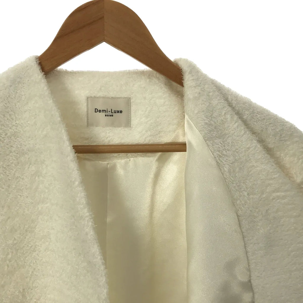 DEMI-LUXE BEAMS / デミルクスビームス | ツッキリ ショート ノーカラー ジャケット / 総裏地 | 38 | オフホワイト | レディース