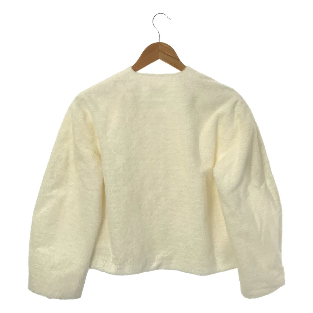 DEMI-LUXE BEAMS / デミルクスビームス | ツッキリ ショート ノーカラー ジャケット / 総裏地 | 38 | オフホワイト | レディース
