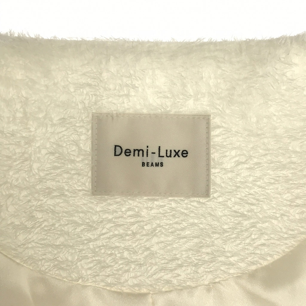 DEMI-LUXE BEAMS / デミルクスビームス | ツッキリ ショート ノーカラー ジャケット / 総裏地 | 38 | オフホワイト | レディース