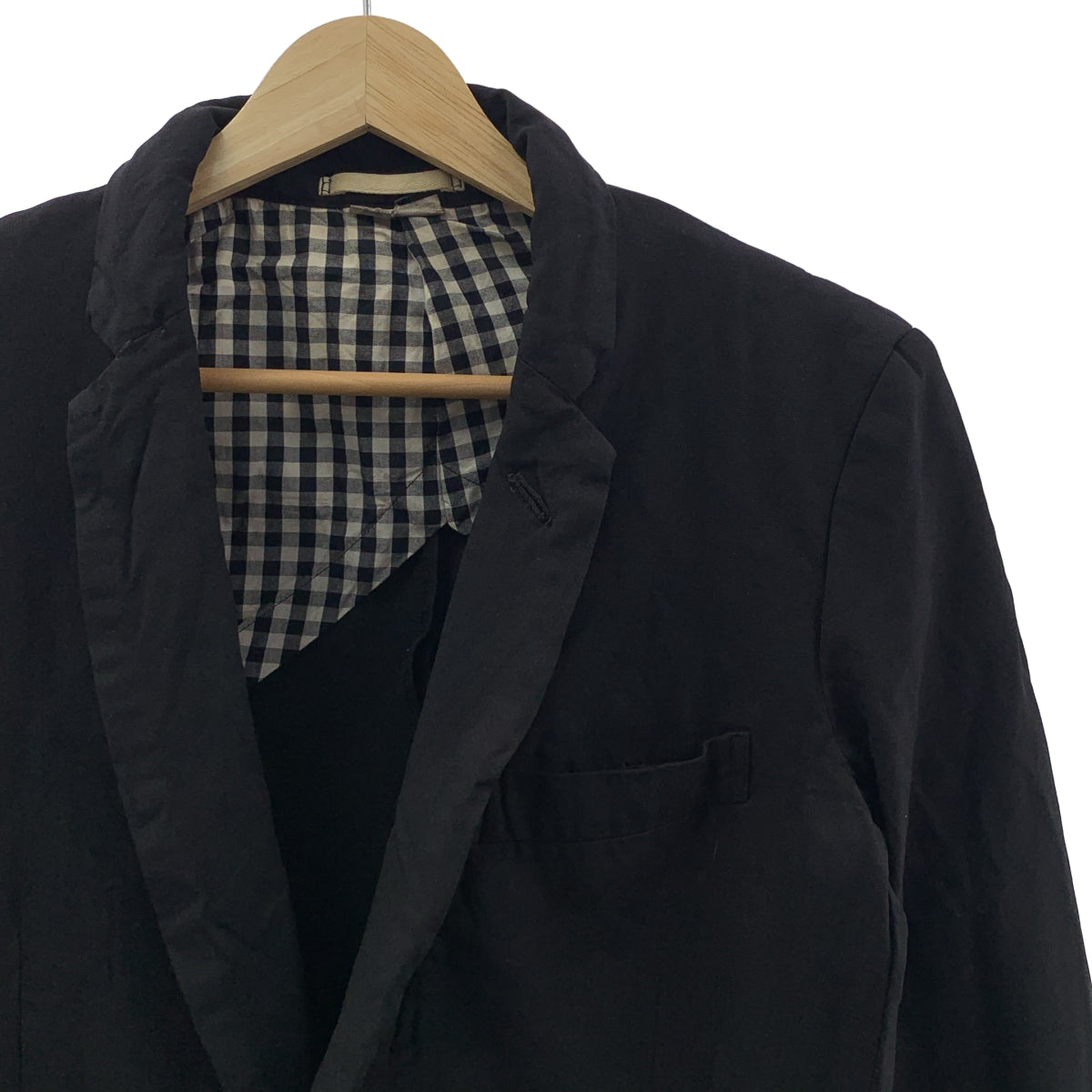 COMME des GARÇONS HOMME PLUS | 2010 春夏 | 聚酯染色單排扣夾克，帶全圖案襯裡 | XS 碼 | 黑色 | 男款