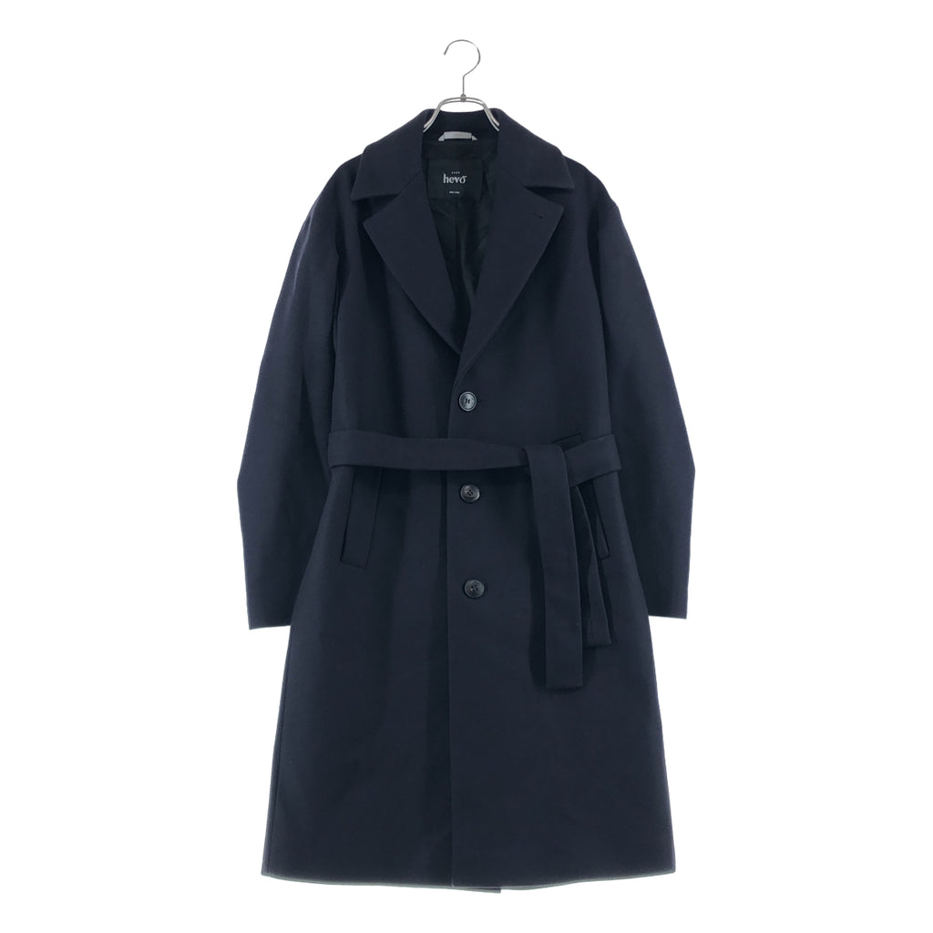 hevo / イーヴォ | ウール メルトン ベルテッド シングル コート / 総裏地 | 42 | メンズ