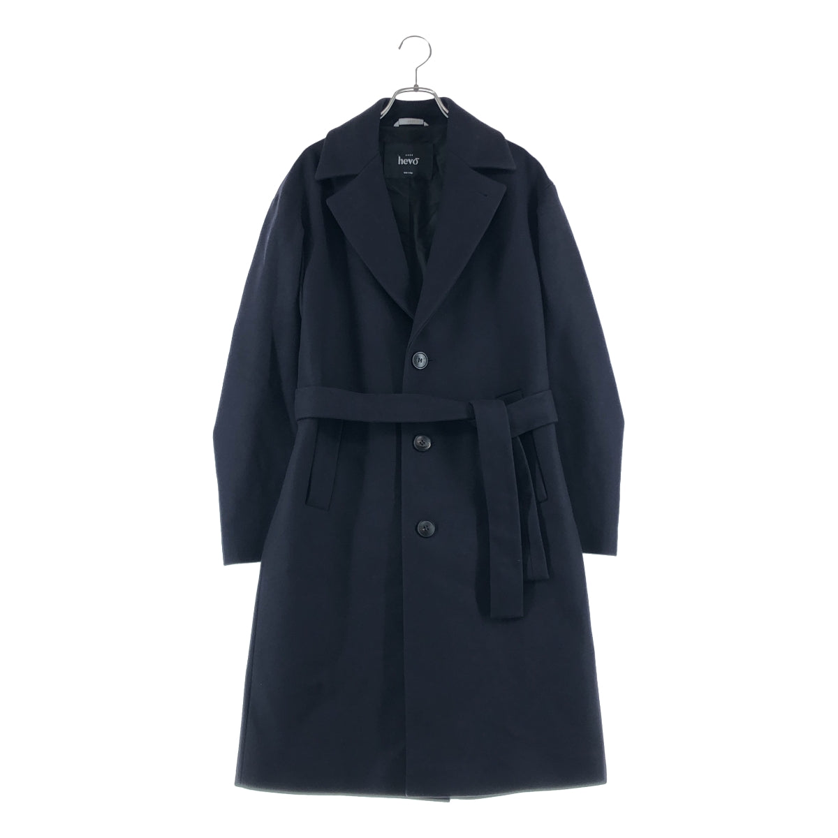 hevo / イーヴォ | ウール メルトン ベルテッド シングル コート / 総裏地 | 42 | メンズ