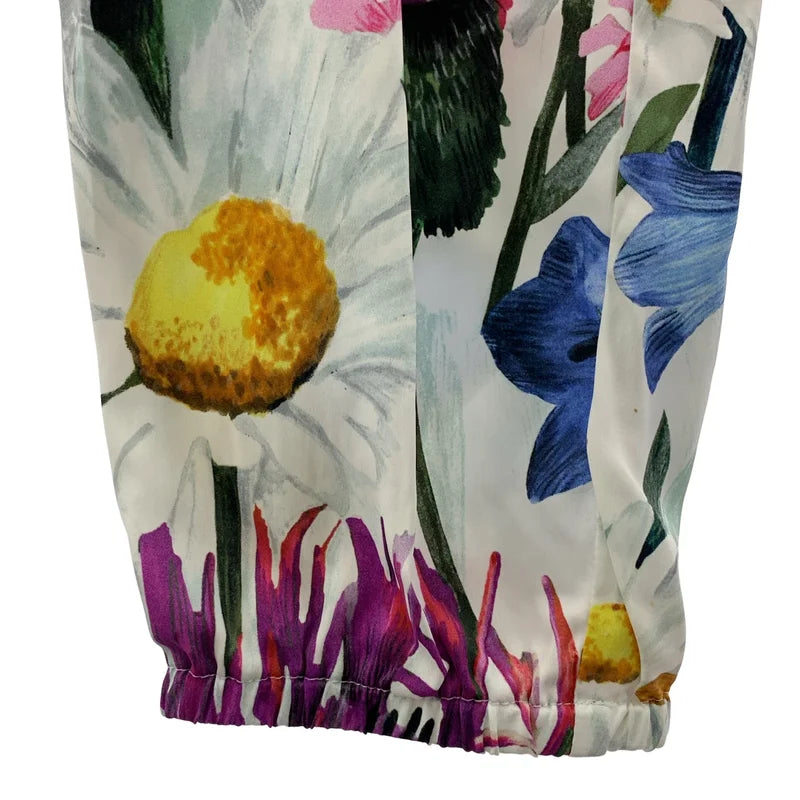 【美品】  STELLA McCARTNEY / ステラマッカートニー | Floral Flower Print Pants / 総柄 タック サイドジップ スラックス パンツ | 36 | マルチカラー | レディース