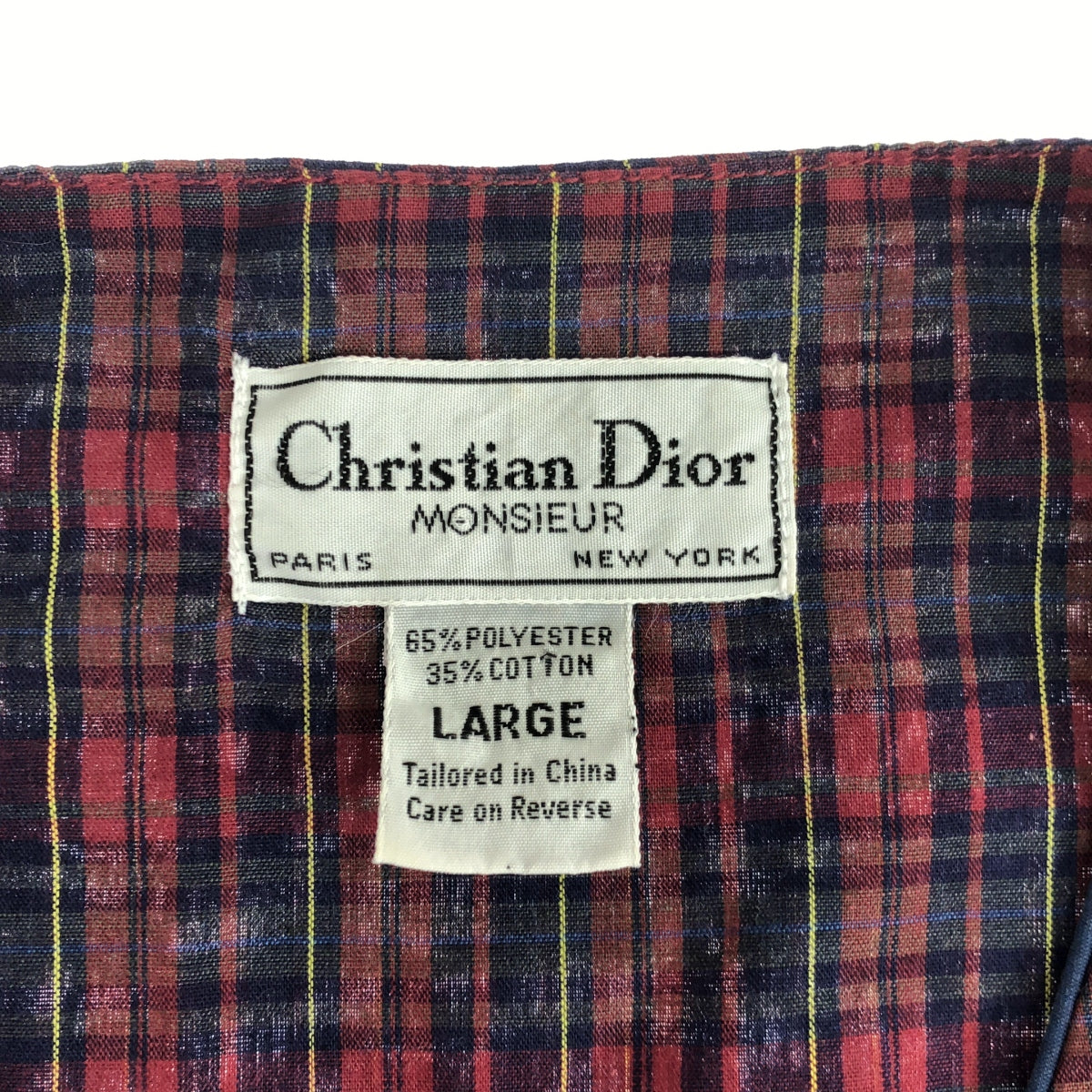 Christian Dior Monsieur | Check piping shirt dress | L |