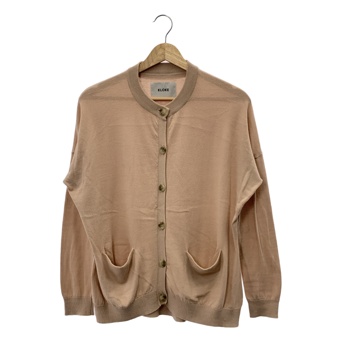 KLOKE | 棉質口袋圓領開襟衫 | S | 米色 | 女款