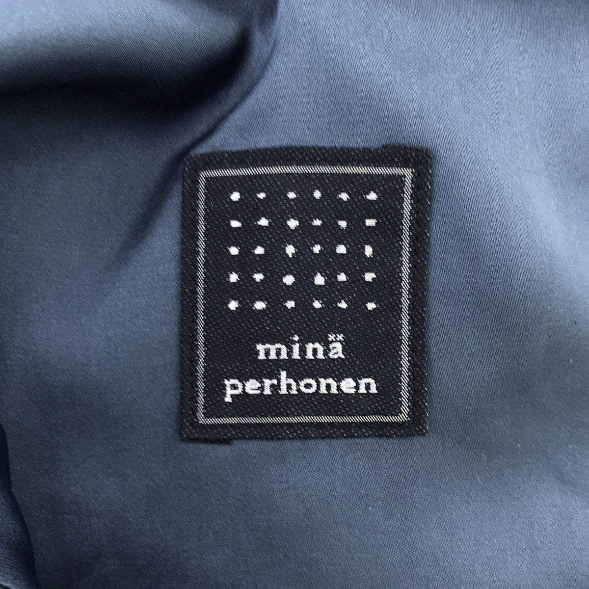 [新] mina perhonen | 2023秋冬 | stille 羊毛 V 領連身裙 | 42 |藍灰色 |女性的