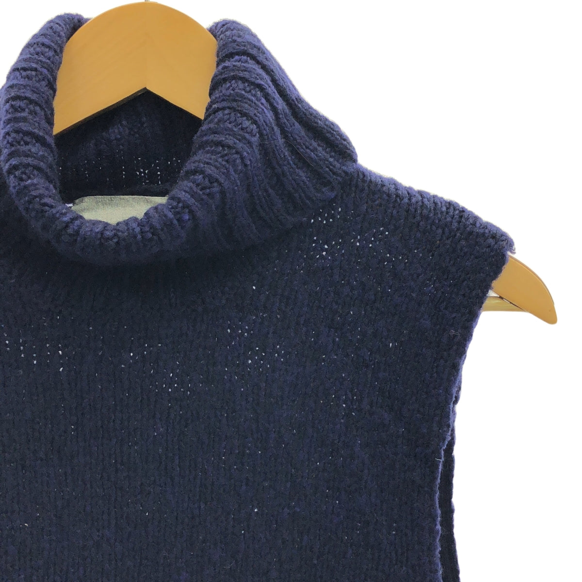 UNDERCOVERISM / 언더커바이즘 | 울 아크릴 혼합 터틀넥 사이드 지퍼 민소매 니트 | 2 | 네이비 | 여성