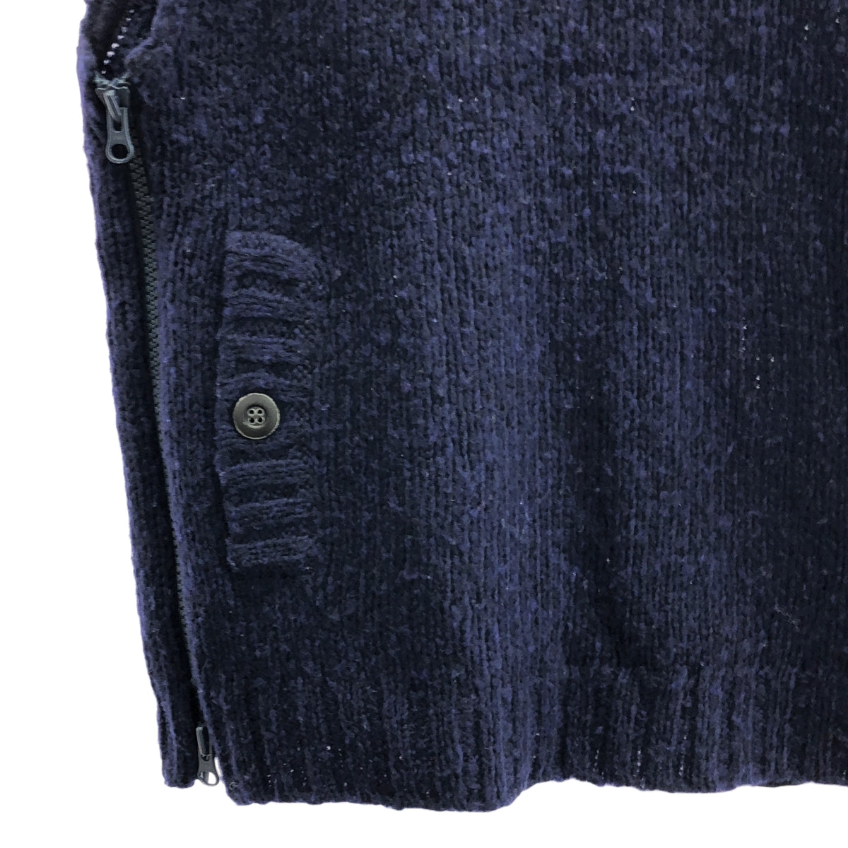 UNDERCOVERISM / 언더커바이즘 | 울 아크릴 혼합 터틀넥 사이드 지퍼 민소매 니트 | 2 | 네이비 | 여성