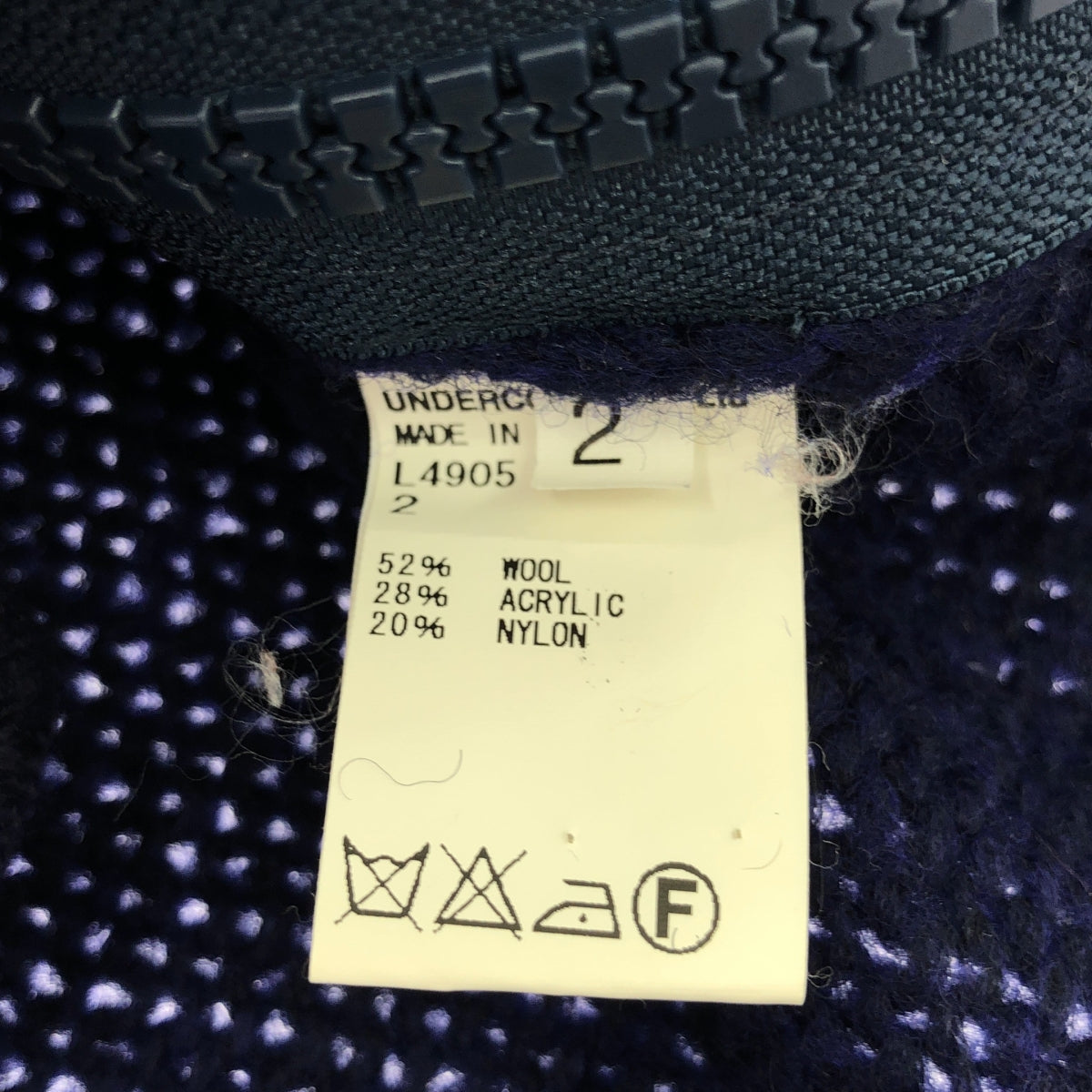 UNDERCOVERISM / アンダーカバイズム | ウール アクリル混 タートルネック サイドジップ ノースリーブ ニット | 2 | ネイビー | レディース