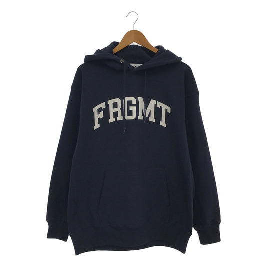 FRAGMENT DESIGN / 조각 디자인 | UNIVERSITY FRGMT Sweat Hoodie / 로고 오버 스웨트 후디 | XL | 네이비 | 남성