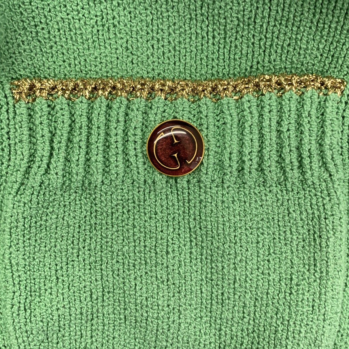 GUCCI / 구찌 | Cotton Lame Knit Cardigan / 코튼 인터로킹 로고 버튼 니트 카디건 | M | 여성