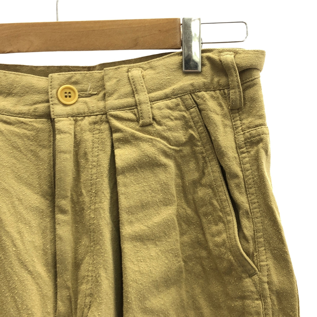 unfil / アンフィル | raw silk denim cropped pants ロー シルク デニム クロップド パンツ | 1 | sand beige | レディース