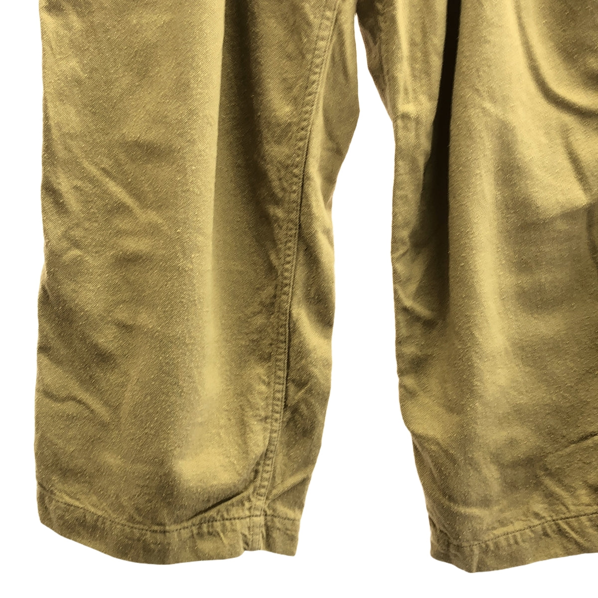 unfil / アンフィル | raw silk denim cropped pants ロー シルク デニム クロップド パンツ | 1 | sand beige | レディース