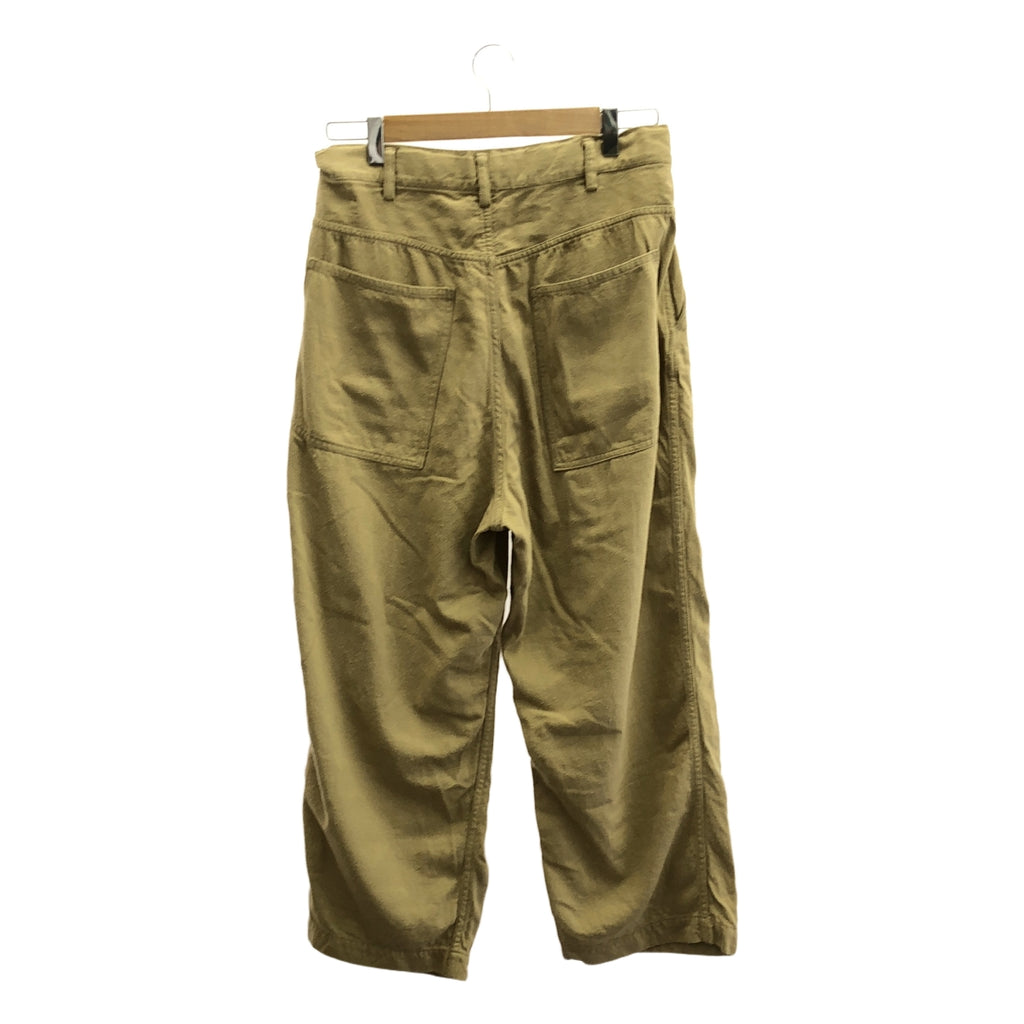 unfil / アンフィル | raw silk denim cropped pants ロー シルク デニム クロップド パンツ | 1 | sand beige | レディース