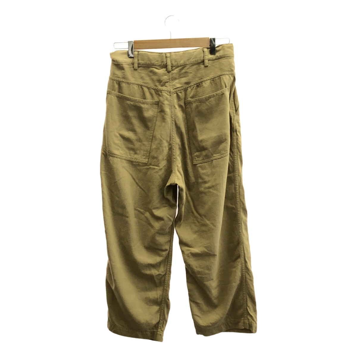 unfil / アンフィル | raw silk denim cropped pants ロー シルク デニム クロップド パンツ | 1 | sand beige | レディース