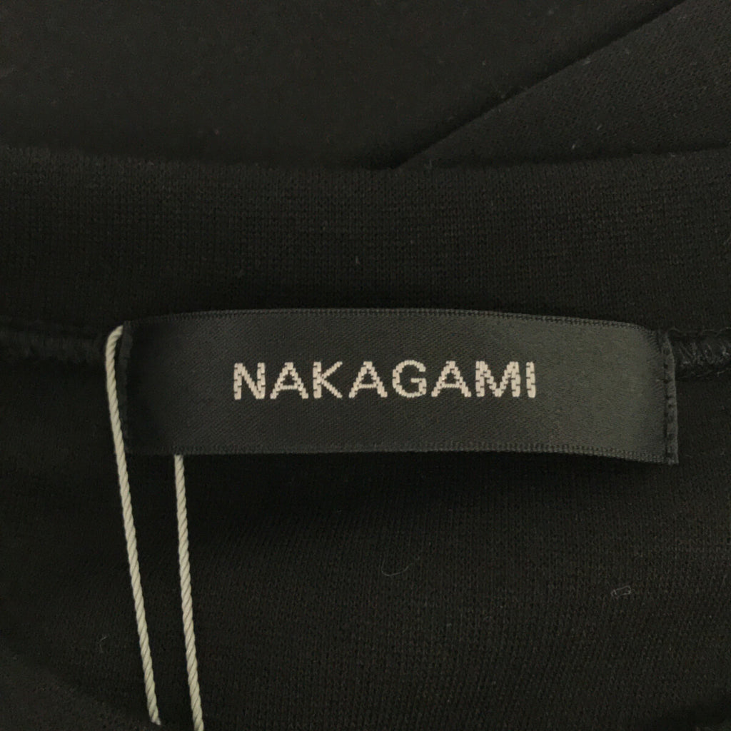 【신품】 NAKAGAMI / 나카가미 | 2022AW | 셋업 원피스 짧은 길이 크루넥 전환 롱 플레어 스커트 | F | 블랙 | 여성