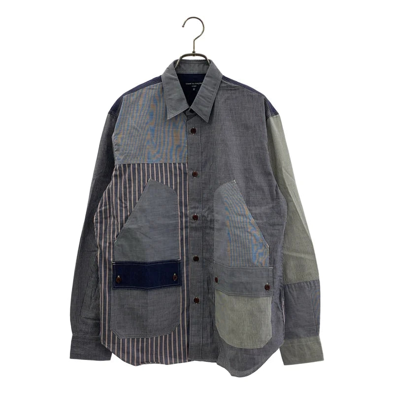 COMME des GARCONS HOMME / 꼼데가르송 옴므 | 2022SS | 스트라이프 패치워크 셔츠 | S | 남성