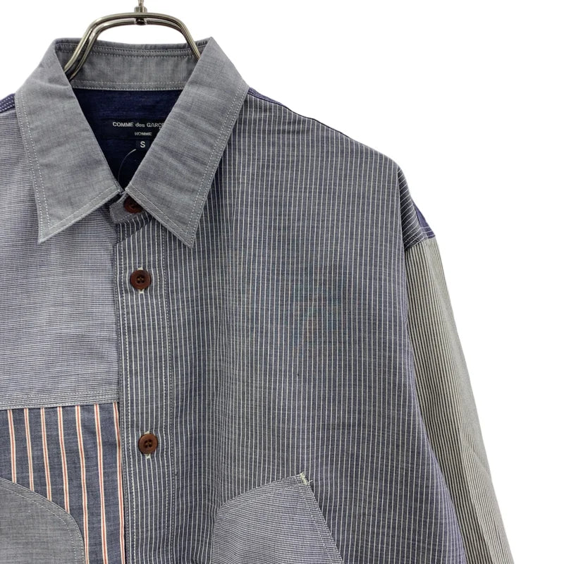 COMME des GARCONS HOMME / 꼼데가르송 옴므 | 2022SS | 스트라이프 패치워크 셔츠 | S | 남성
