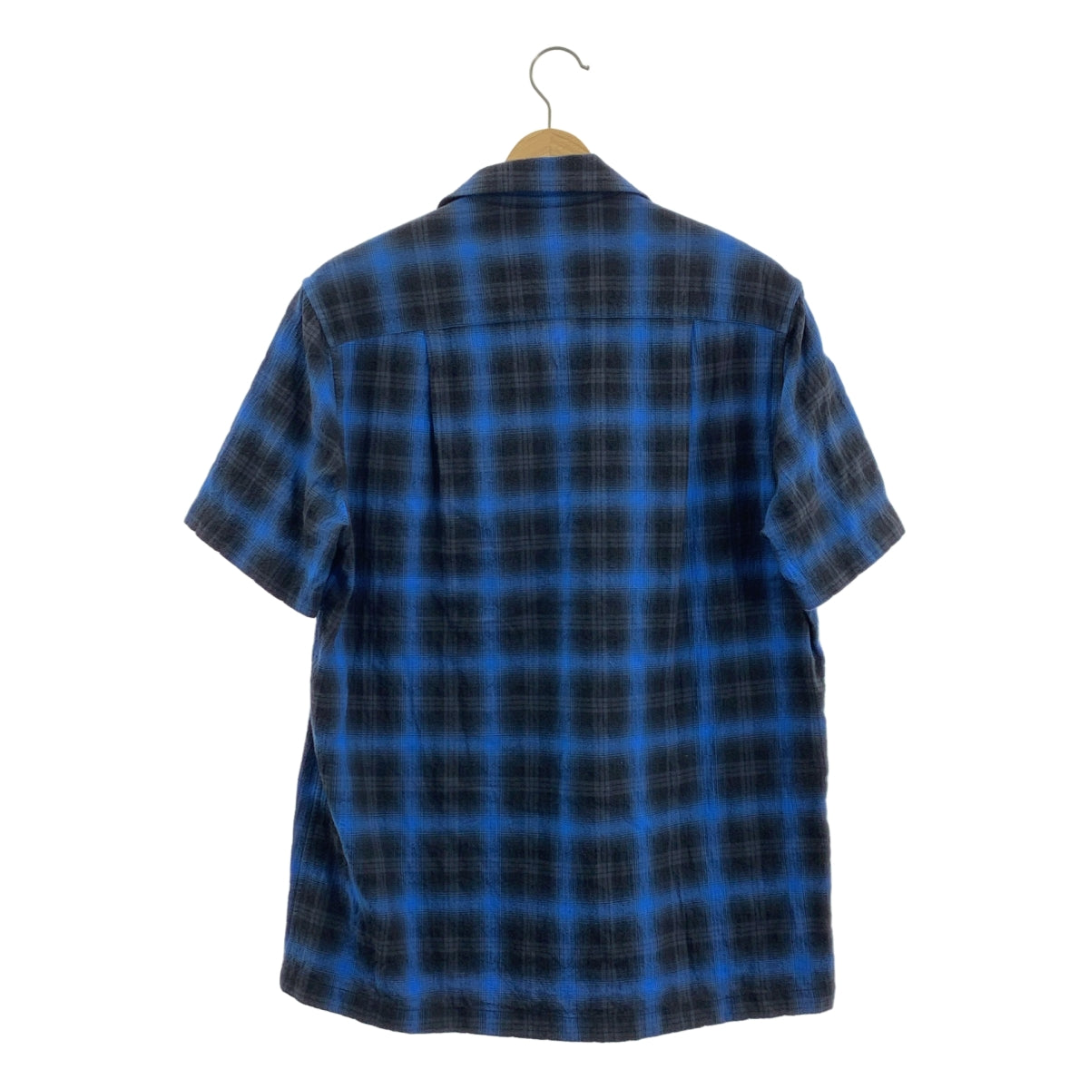 SAINT LAURENT PARIS / サンローランパリ | オンブレチェック オープンカラー 半袖シャツ | 36 /14 | メンズ